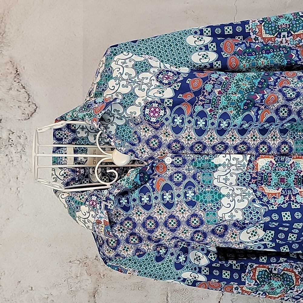 Chic's Button-Down Shirt Multicolored Abstract Pa… - image 2